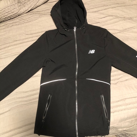 New Balance Tops - New Balance Black Hooded Zip-up